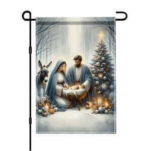 Christmas Nativity Yard Wall Flag NWT